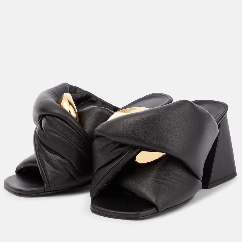 JW ANDERSON chain link heel mule sandals black SZ 8.5 NWT
